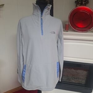 The North Face Light Gray Fleece with Lilac Trim
